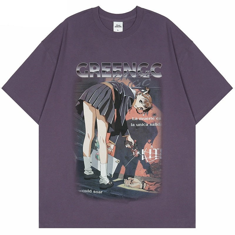 Anime - Streetwear - "GUN GIRL" - Anime T-Shirt | 3 Colors - Alpha Weebs