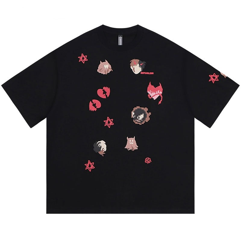 Anime - Streetwear - "PIXELATED DEVIL" - Gengar Gastly Pokemon Anime Oversized T-Shirt | 2 Colors - Alpha Weebs