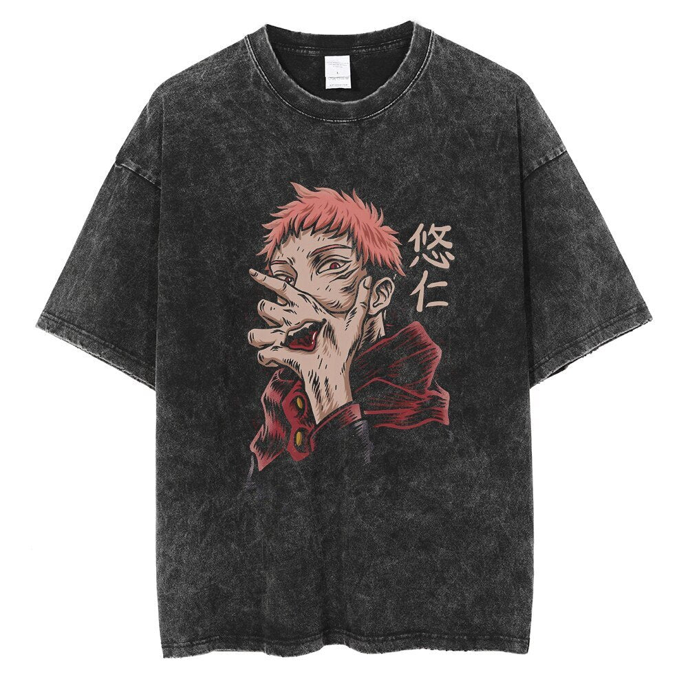 "LICK" - Jujutsu Kaisen Anime Vintage Washed Oversized T-Shirt