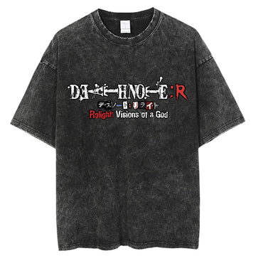 Death Note R Anime Vintage Washed Oversized T-Shirt
