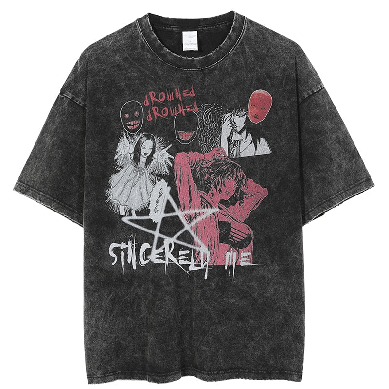 Anime - Streetwear - "TOMIE" - Bentai Anime Oversized Vintage Style T-Shirts - Alpha Weebs