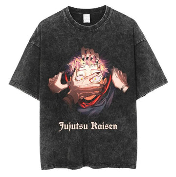 "POSSESED" - Jujutsu Kaisen Anime Vintage Washed Oversized T-Shirt