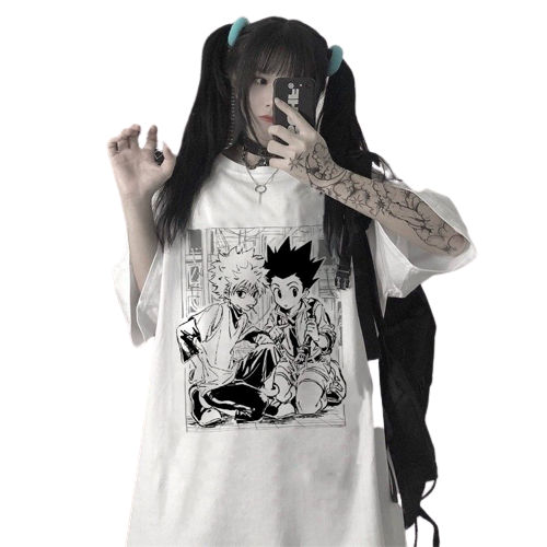 "KILL GON" - Hunter X Hunter Killua Zoldyck - Gon Freecss Anime Oversized T-shirt | 2 Colors