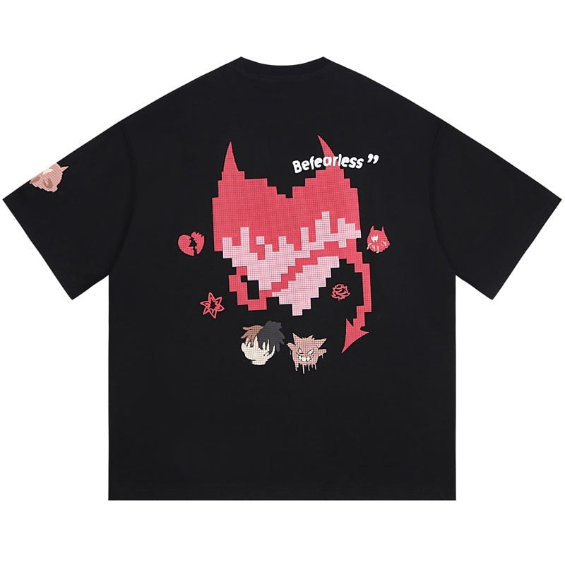 Anime - Streetwear - "PIXELATED DEVIL" - Gengar Gastly Pokemon Anime Oversized T-Shirt | 2 Colors - Alpha Weebs