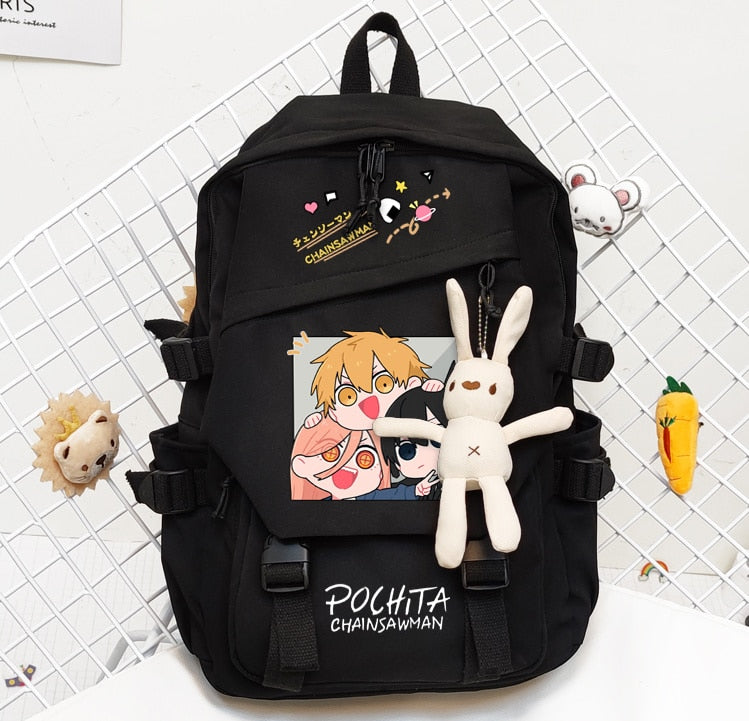 Anime - Streetwear - Special Division Kawaii - Chainsaw Man Anime Backpack | 2 Colors - Alpha Weebs