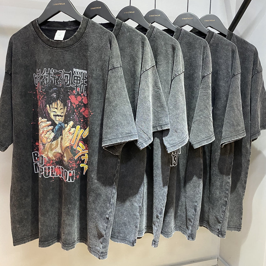 Anime - Streetwear - "BLOOD MANIPULATION" - Jujutsu Kaisen Anime Oversized Vintage Style T-Shirt - Alpha Weebs