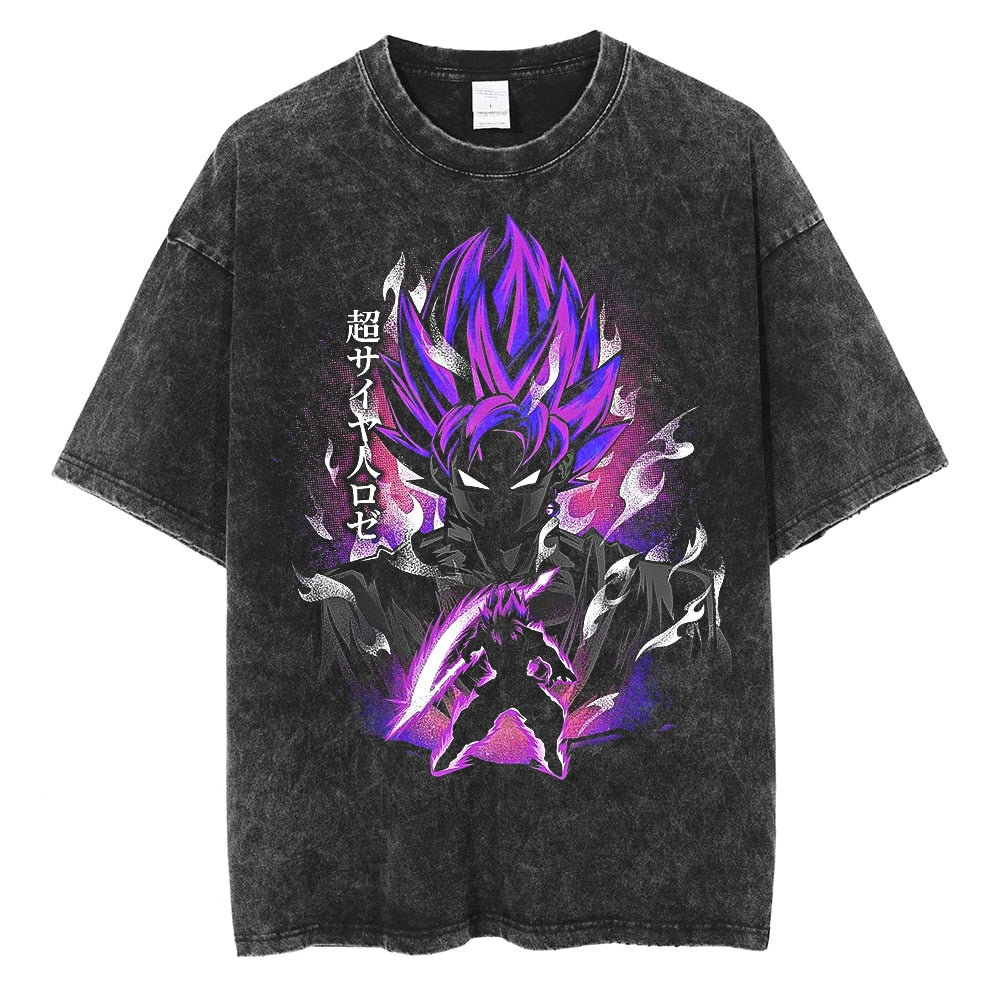 Anime - Streetwear - "ANTI HERO" - Goku Black DBZ Anime Oversized Vintage Style T-Shirt - Alpha Weebs