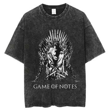 Death Note X GOT Anime Vintage Washed L Oversized T-Shirt