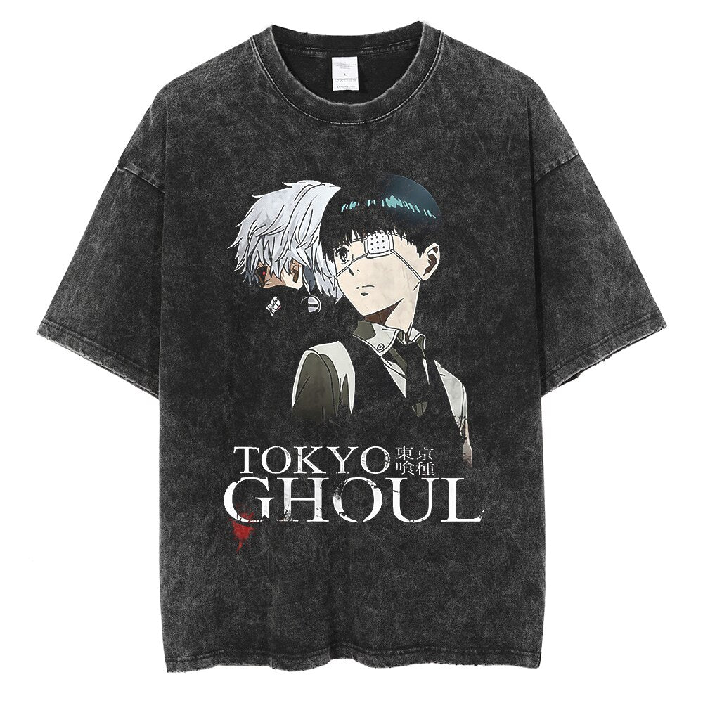 "GLOW UP" - Tokyo Ghoul Anime Ken Vintage Washed Oversized T-Shirt