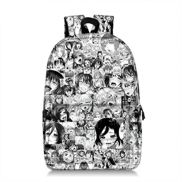 Anime - Streetwear - Bentai Ahegao Face Pattern - Anime Backpack - Alpha Weebs
