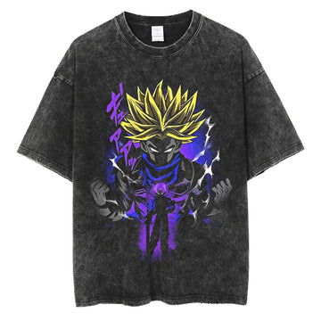 Anime - Streetwear - "SSJ-TRUNKS" - Trunks DBZ Anime Oversized Vintage Style T-Shirt - Alpha Weebs