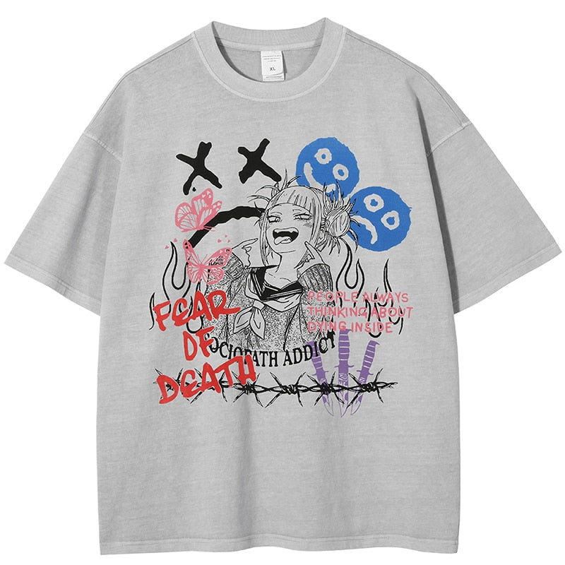 Anime - Streetwear - "PSHYCE" - MHA Himiko Toga Anime Oversized T-Shirt | 3 Colors - Alpha Weebs