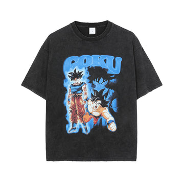 Anime - Streetwear - "ALMOST GOD" - DBZ Son Goku Anime Oversized T-Shirts - Alpha Weebs