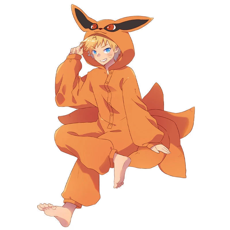 Anime - Streetwear - Kurama / Nine Tails Pajamas - Naruto Anime Onesie - Alpha Weebs