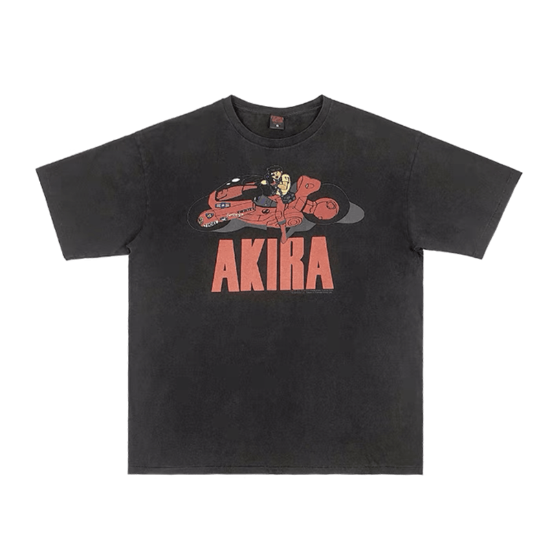 Anime - Streetwear - "MOTORCYCLE" - Akira Vintage Style Anime Oversized T-Shirt - Alpha Weebs