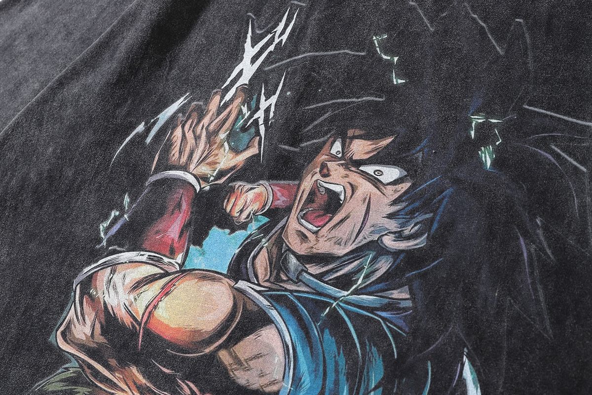 Anime - Streetwear - "GODFATHER" - DBZ Anime Bardock Oversized T-Shirts - Alpha Weebs