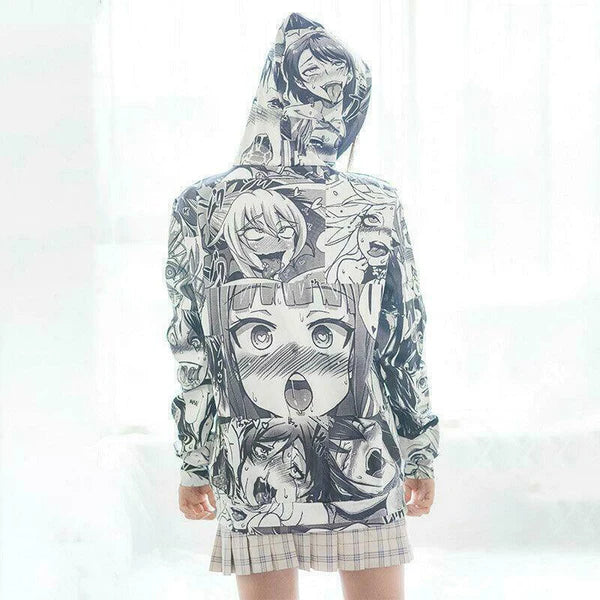 Anime - Streetwear - Ahegao Bentai Anime Hoodie - Alpha Weebs