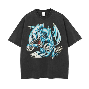 Anime - Streetwear - "BLUE EYES" - Oversized Yu-Gi-Oh! Anime T-shirt | 2 Colors - Alpha Weebs