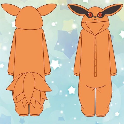 Anime - Streetwear - Kurama / Nine Tails Pajamas - Naruto Anime Onesie - Alpha Weebs