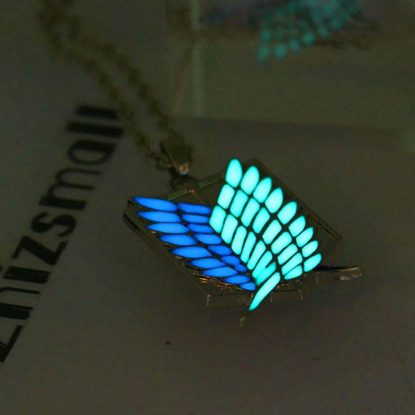 Anime - Streetwear - "GLOW IN THE DARK" - Attack On Titan Anime Necklace - Alpha Weebs