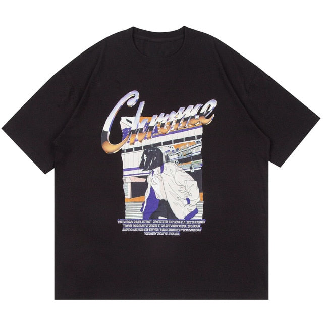 Anime - Streetwear - "CHROME" - Anime Oversized T-shirt | 3 Colors - Alpha Weebs