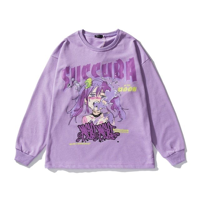 Anime - Streetwear - "SUCCUBA" - Anime Sweatshirt | 3 Colors - Alpha Weebs