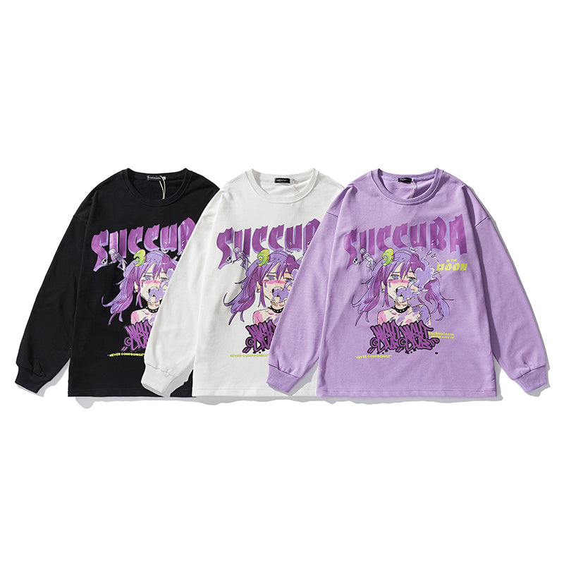 Anime - Streetwear - "SUCCUBA" - Anime Sweatshirt | 3 Colors - Alpha Weebs