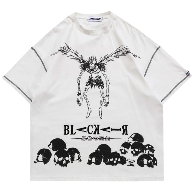 Anime - Streetwear - "FLYING RYUK" - Death Note Anime Vintage Style T-Shirt | 2 Colors - Alpha Weebs