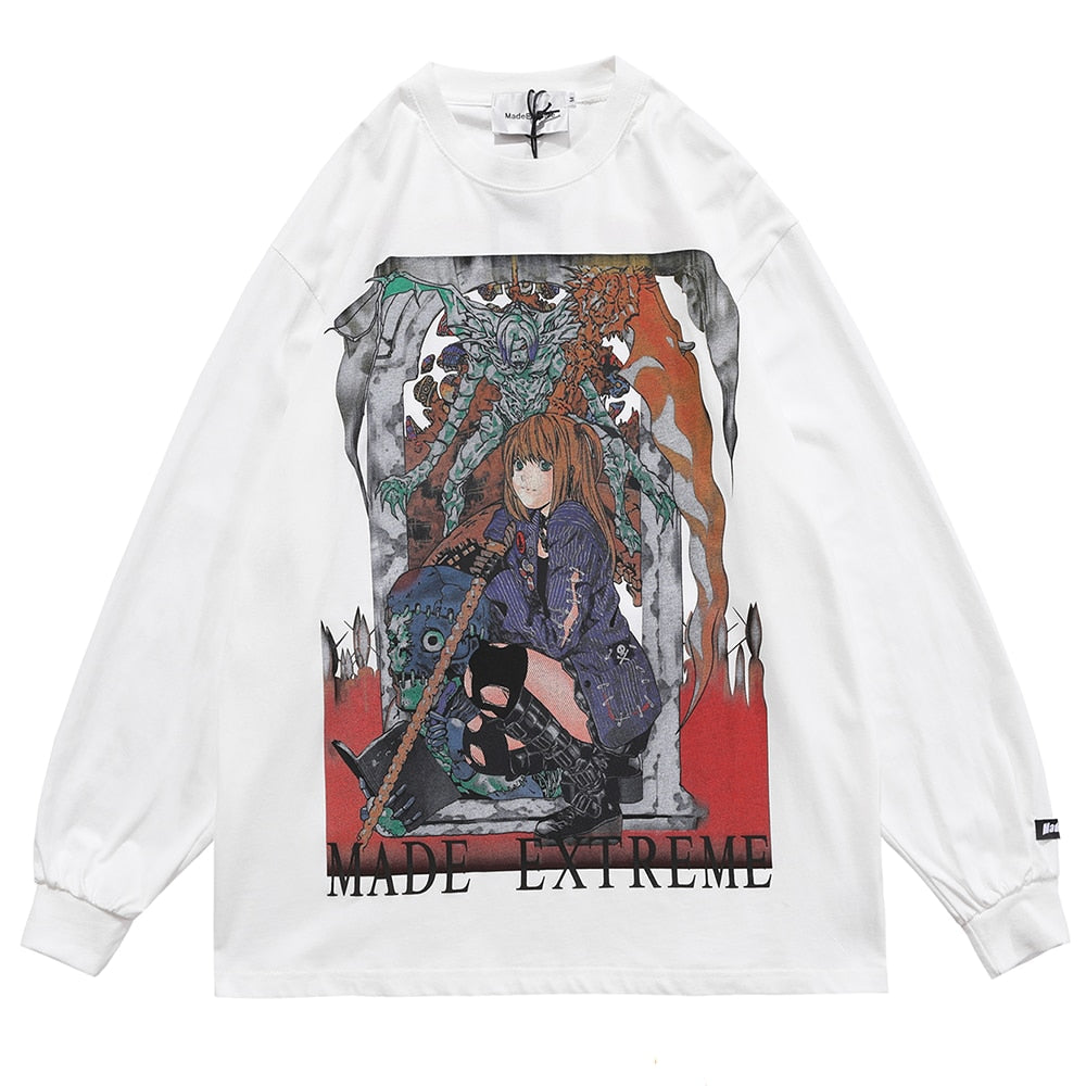 Anime - Streetwear - "STREET STYLE" - Death Note Anime Misa Amane Long-sleeve Shirt | 2 Colors - Alpha Weebs