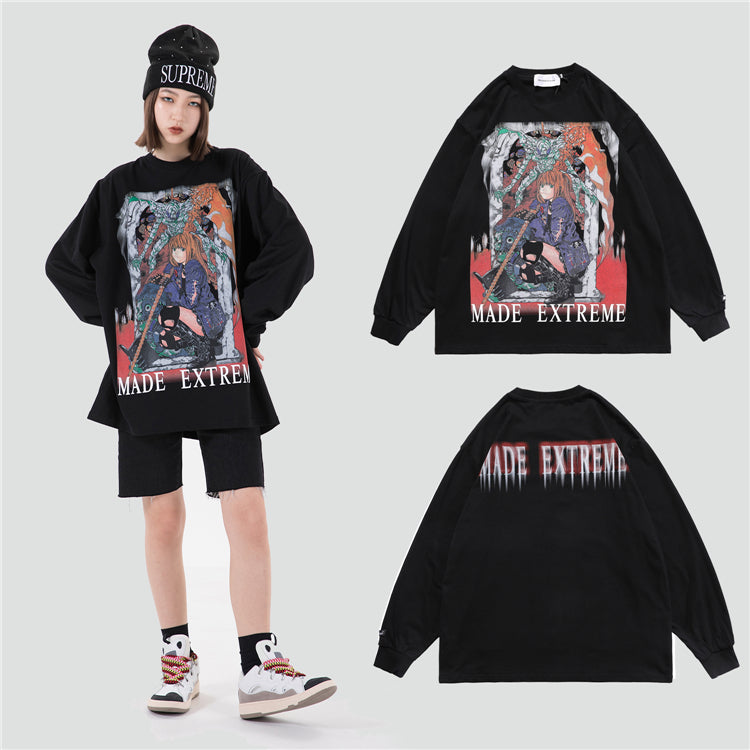 Anime - Streetwear - "STREET STYLE" - Death Note Anime Misa Amane Long-sleeve Shirt | 2 Colors - Alpha Weebs