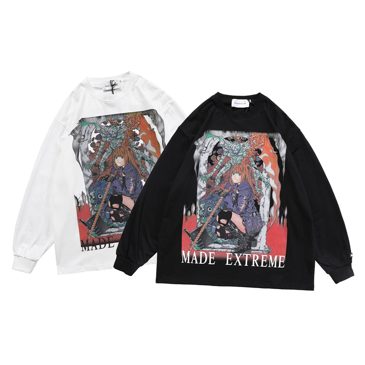 Anime - Streetwear - "STREET STYLE" - Death Note Anime Misa Amane Long-sleeve Shirt | 2 Colors - Alpha Weebs