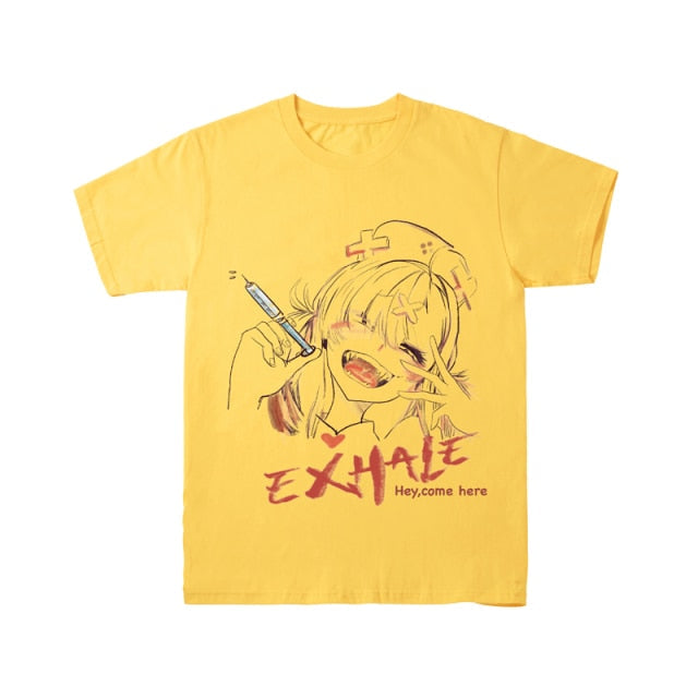 Anime - Streetwear - "EXHALE" - Anime T-shirt | 3 Colors - Alpha Weebs