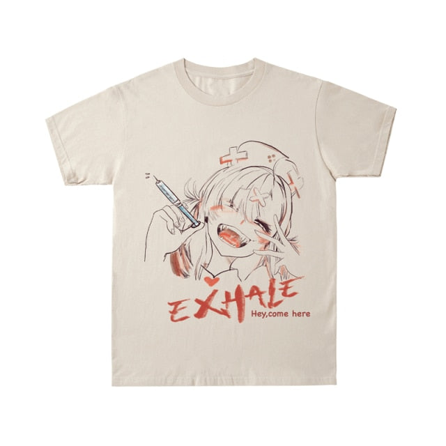 Anime - Streetwear - "EXHALE" - Anime T-shirt | 3 Colors - Alpha Weebs