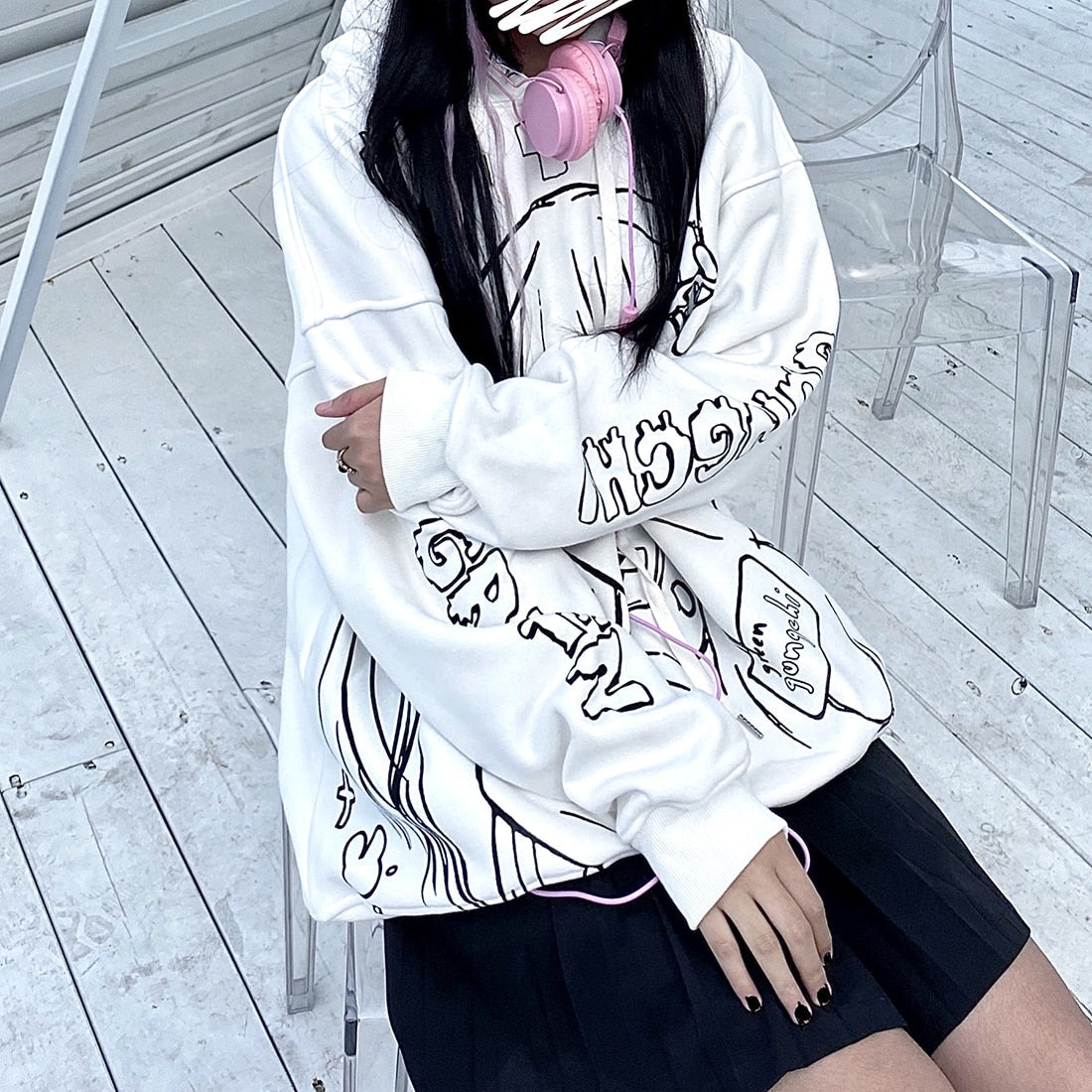 Anime - Streetwear - "LOVE BANDAGE" - Anime Hoodie | 2 Colors - Alpha Weebs
