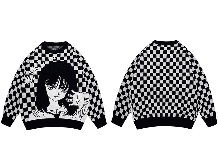 Anime - Streetwear - "GAWR" - Vempire Princess Anime Knitted Sweater | 2 Colors - Alpha Weebs